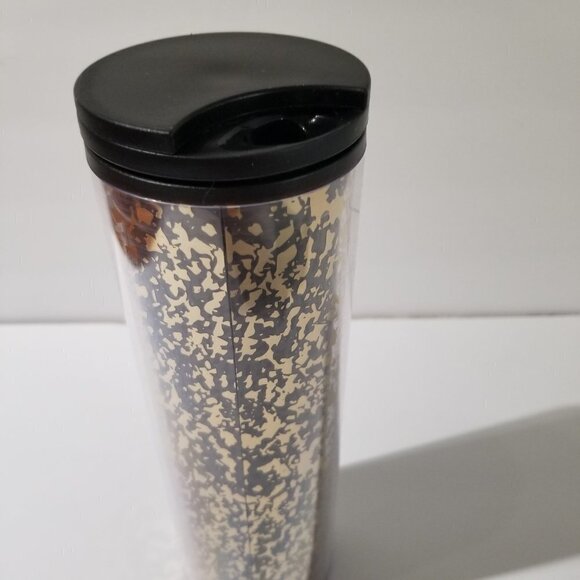 Starbucks Travel Mug Black Silver Foil Hot & Cold Cup with Lid 16oz Holiday 2019 - Picture 7 of 8